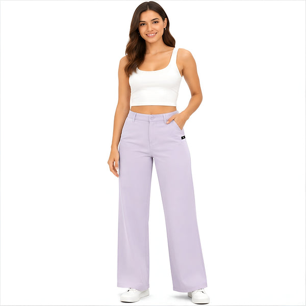 Women’s Light Lavender Wide Leg Trousers-1