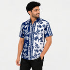 Men's Vintage Floral Panel Print Casual Shirt-4