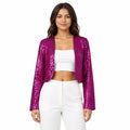 Glam Sparkle Pink Sequin Crop Shrug-1