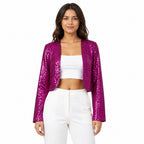 Glam Sparkle Pink Sequin Crop Shrug-1