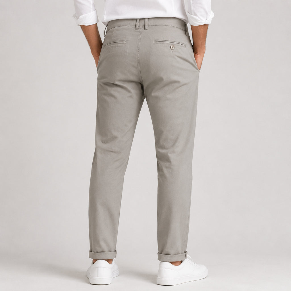 Men's Premium Beige Slim Fit Formal Trousers-4