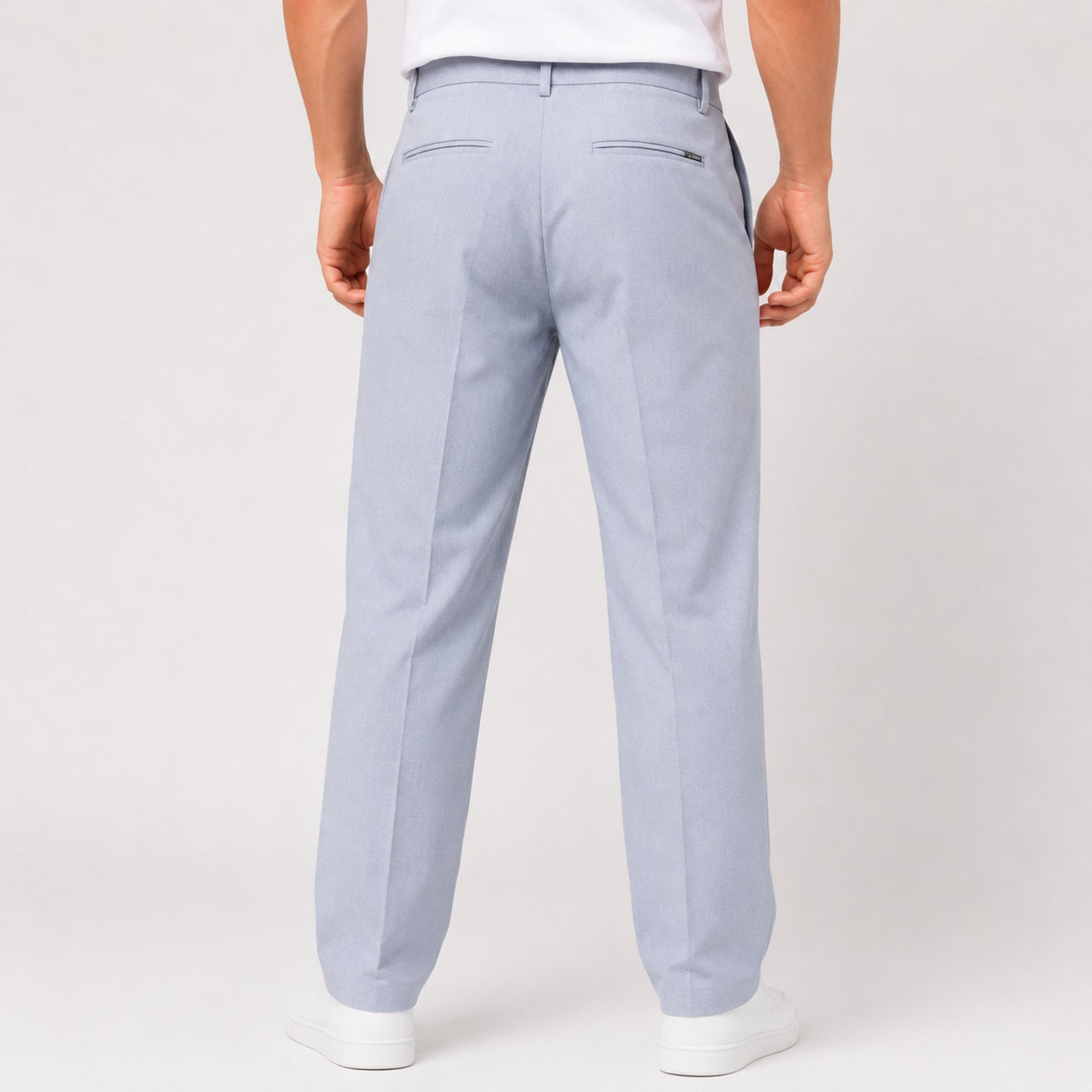 Men's Ice Blue Slim Fit Formal Trousers-3