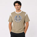 Men's Beige Graphic Print Crew Neck T-Shirt-1