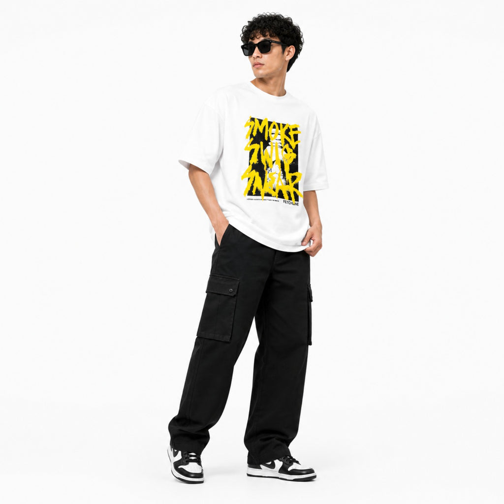 Men's Urban Graphic Print Oversized Cotton T-Shirt-4