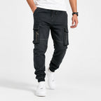Men's Charcoal Black Cargo Jogger Jeans-2