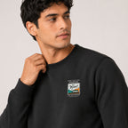 Men's Black Printed Casual Sweatshirt-3