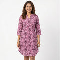 Women's Lavender Printed Casual Shift Dress-1