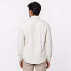 Men's White Abstract Printed Casual Shirt-3
