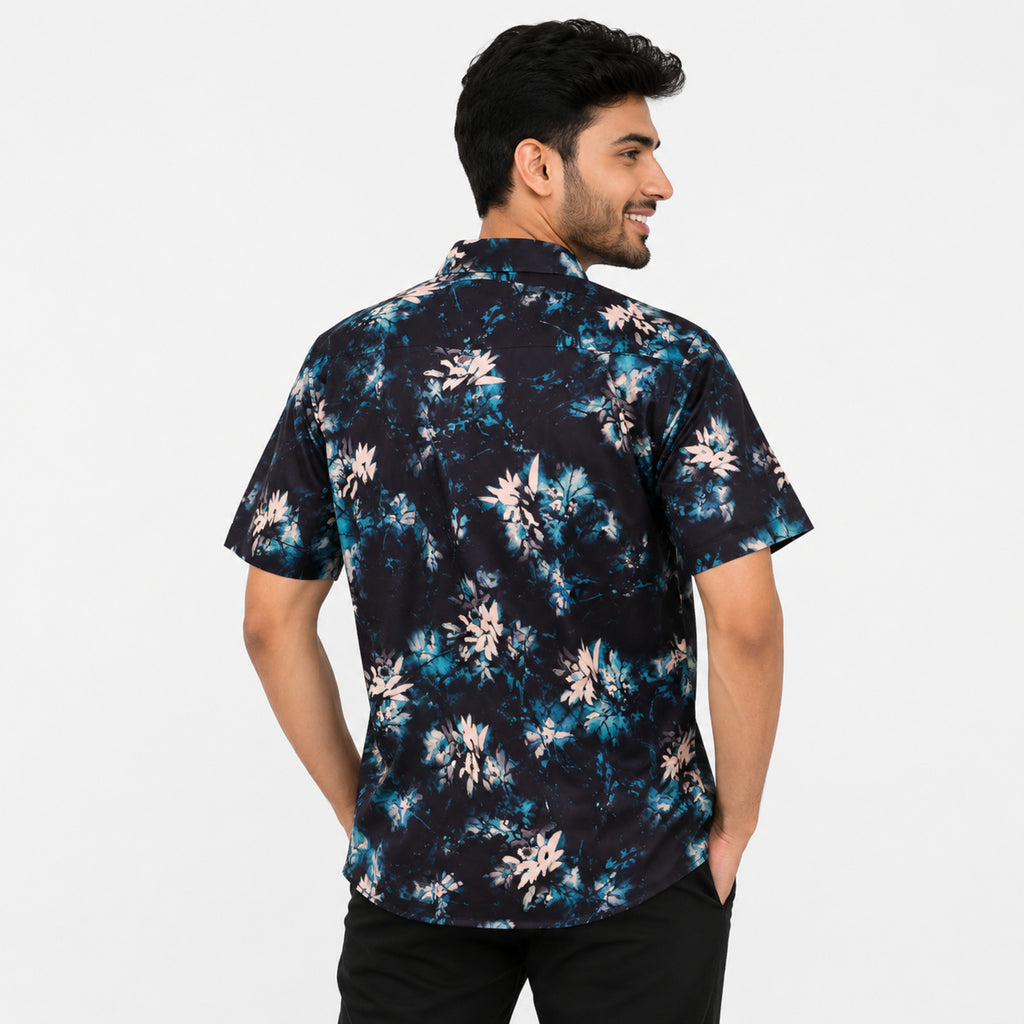 Men's Midnight Floral Print Casual Shirt-3