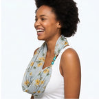 Women's Floral Printed Loop Scarf-3