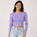 Women's Purple Polka Dot Crop Top-1