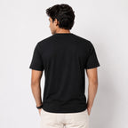 Men's Black Graphic Printed Crew Neck T-Shirt-1