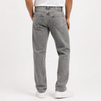 Men's Glacier Blue Straight Fit Washed Denim Jeans-2