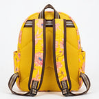 Women's Michael Floral Printed Yellow Quilted Backpack-4