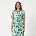 Women's Mint Floral Cut-Out Maxi Dress-1