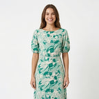 Women's Mint Floral Cut-Out Maxi Dress-1