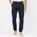 Men's Navy Blue Slim Fit Cargo Jogger Pants-4