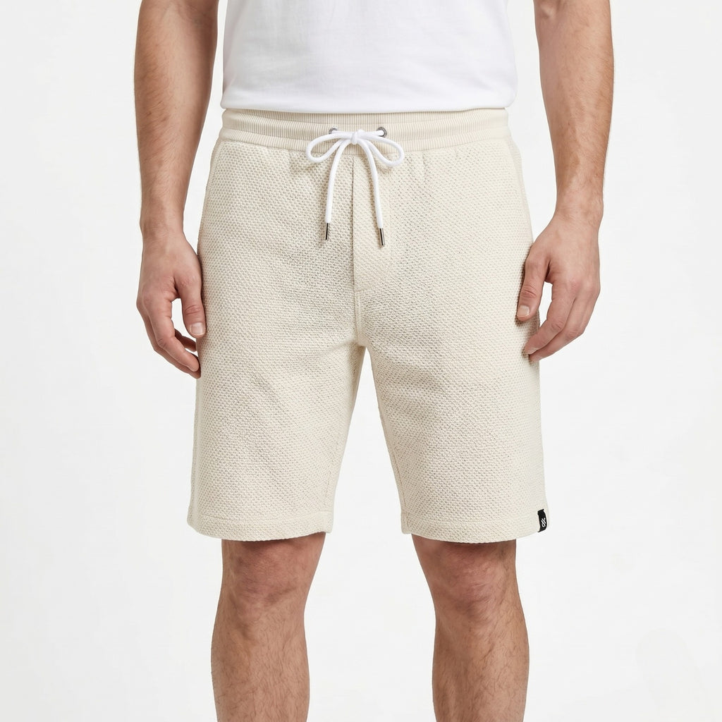 Men's Grey Drawstring Lounge Shorts-4