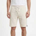 Men's Grey Drawstring Lounge Shorts-4