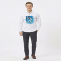Men's White Tiger Graphic Casual Shirt-4
