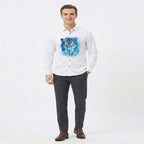 Men's White Tiger Graphic Casual Shirt-4