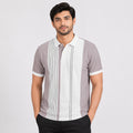 Men's Riviera White Vertical Stripe Polo T-Shirt-1