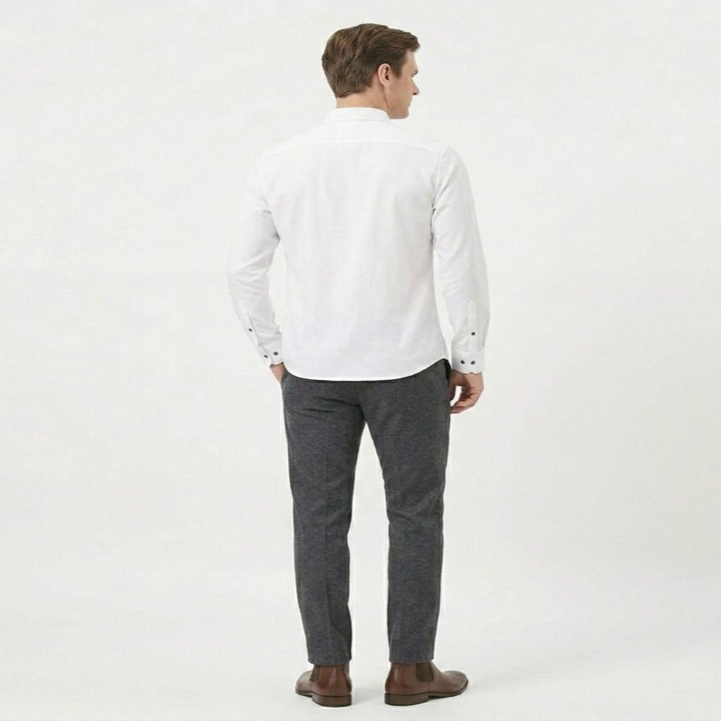 Men's White Tiger Graphic Casual Shirt-1