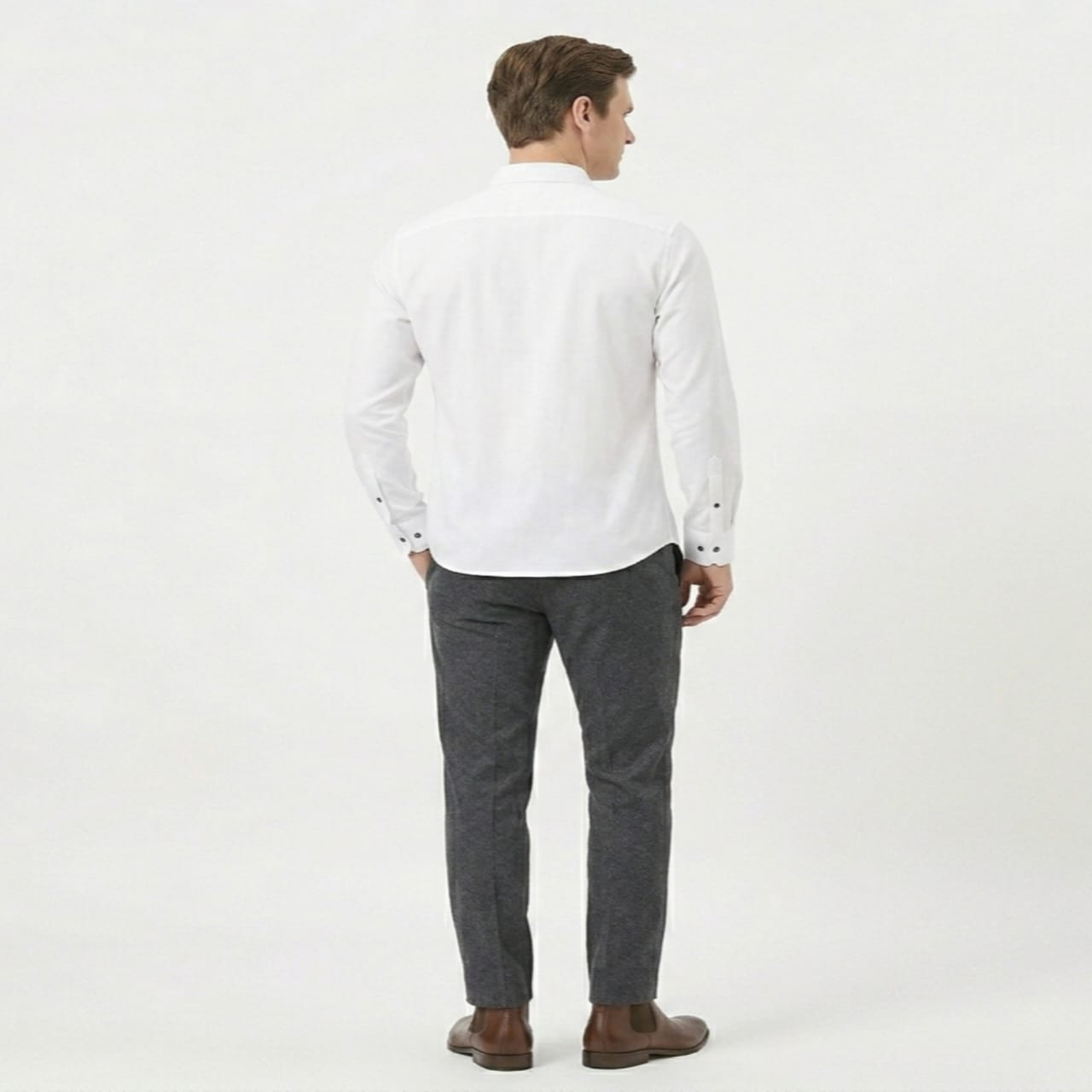 Men's White Tiger Graphic Casual Shirt-1