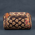 Women's Nomad Mustard Printed Barrel Sling Bag-3