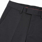 Men's Dark Green Classic Slim Fit Formal Trousers | Flat Front Tailored Office Pants-2