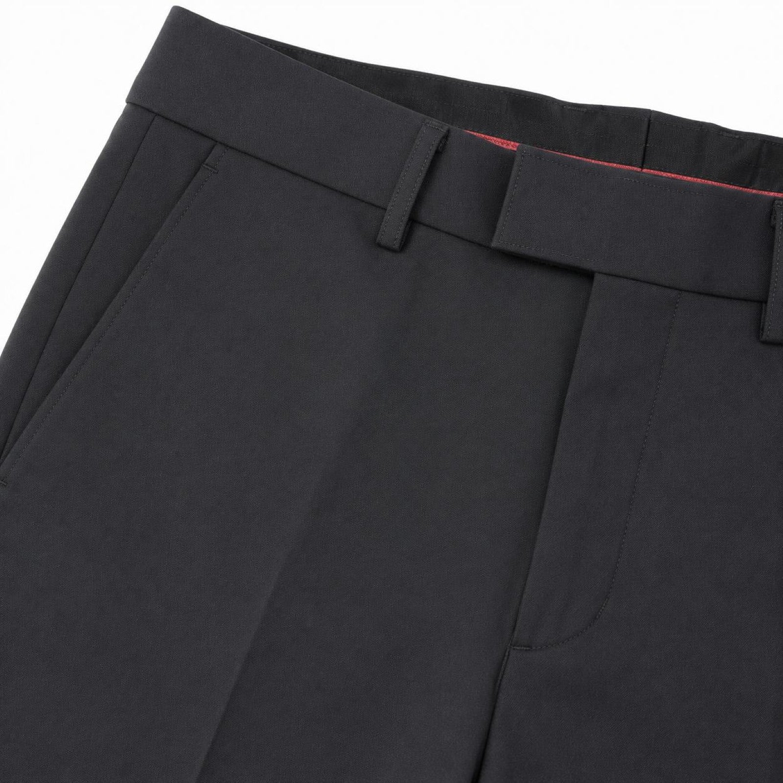 Men's Dark Green Classic Slim Fit Formal Trousers | Flat Front Tailored Office Pants-2