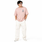 Men's Blush Pink Oversized Graphic T-Shirt-1