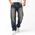 Men's Brown Vintage Washed Straight Fit Denim Jeans-1