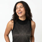 Women's Black Embellished High Neck Sleeveless Top-3