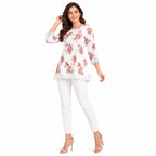 Ivory Bloom Floral Tunic Top-2