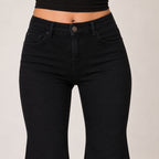 Women's Black Flared Fit Denim Jeans-4