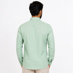 Men's Pista Green Solid Formal Shirt-1