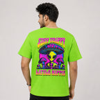Men's “Stay Trippy” Neon Green Graphic T-Shirt-1