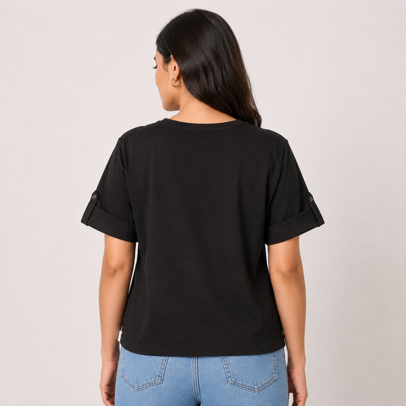 Women's Break Rules Graphic Printed Black T-Shirt-4