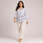 Women's Vibrant Abstract Speckled Flare Tunic Top-1