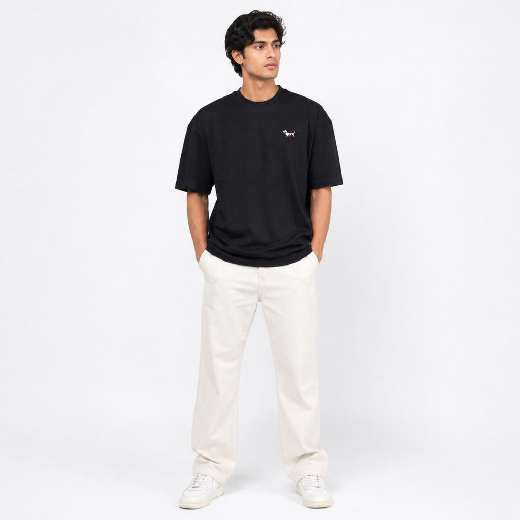 Men's Charcoal Essential Oversized T-Shirt-1