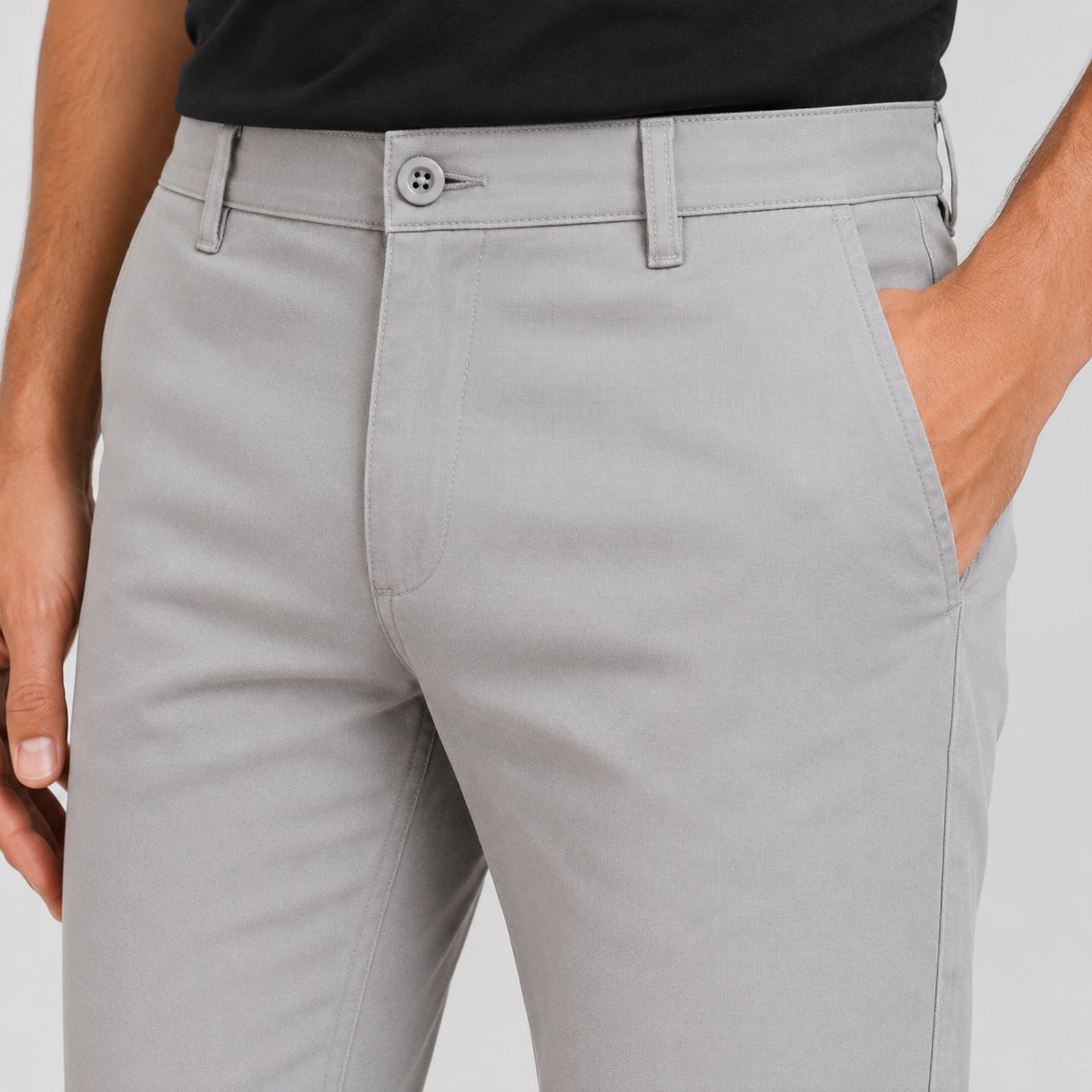 Men's Premium Beige Slim Fit Formal Trousers-2