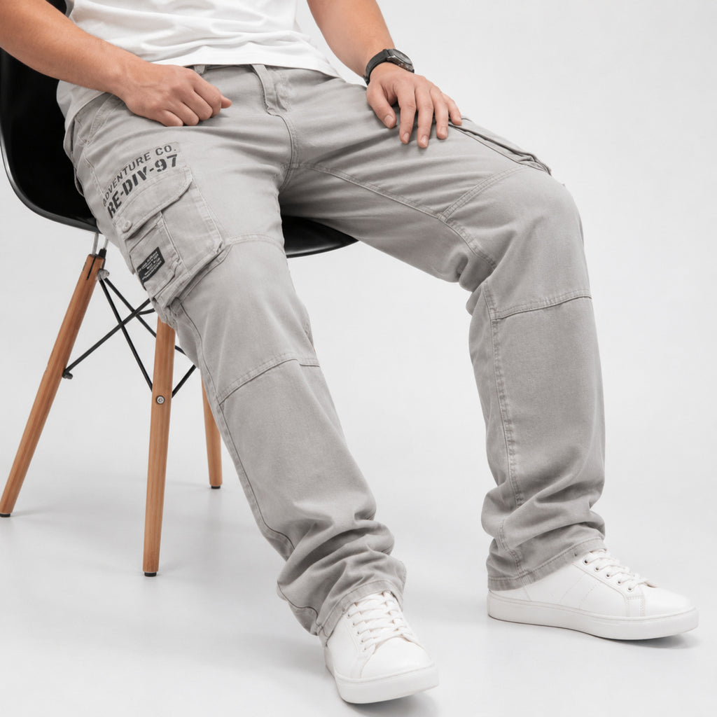 Men's Pastel Green Utility Cargo Pants-3