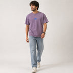 Men's Lavender Oversized Casual T-Shirt-1