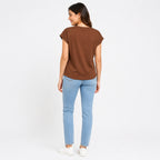 Women's Rust Graphic Printed Casual T-Shirt | Round Neck Everyday Cotton Tee-4
