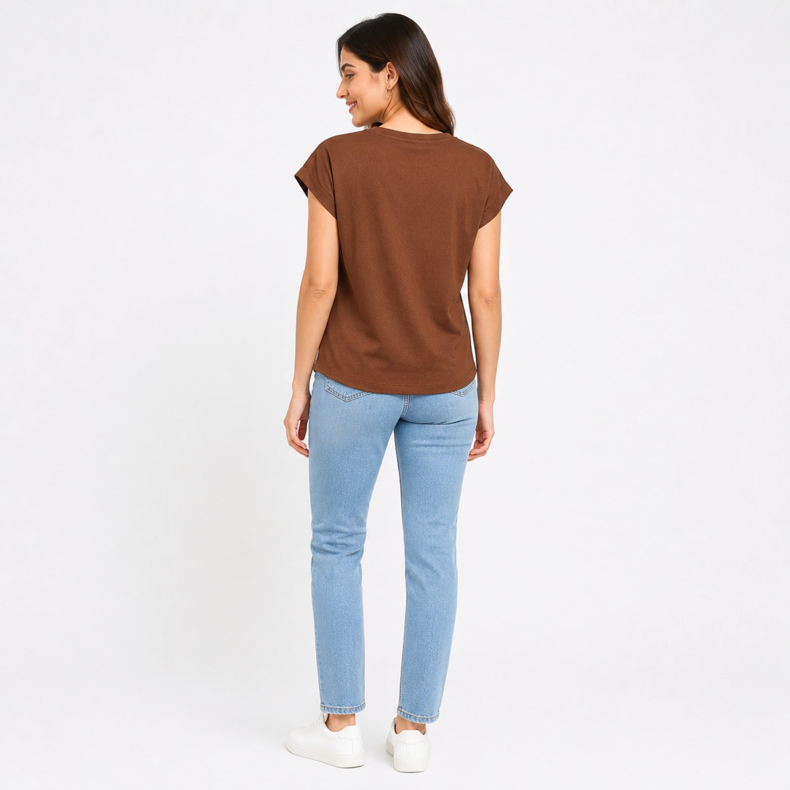 Women's Rust Graphic Printed Casual T-Shirt | Round Neck Everyday Cotton Tee-4