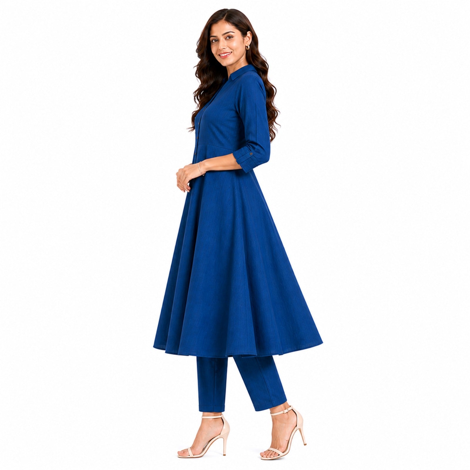 Indigo Grace Flared Kurta Set-2