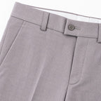 Men's Purple Textured Slim Fit Formal Trousers | Tailored Smart Office Wear Pants-3