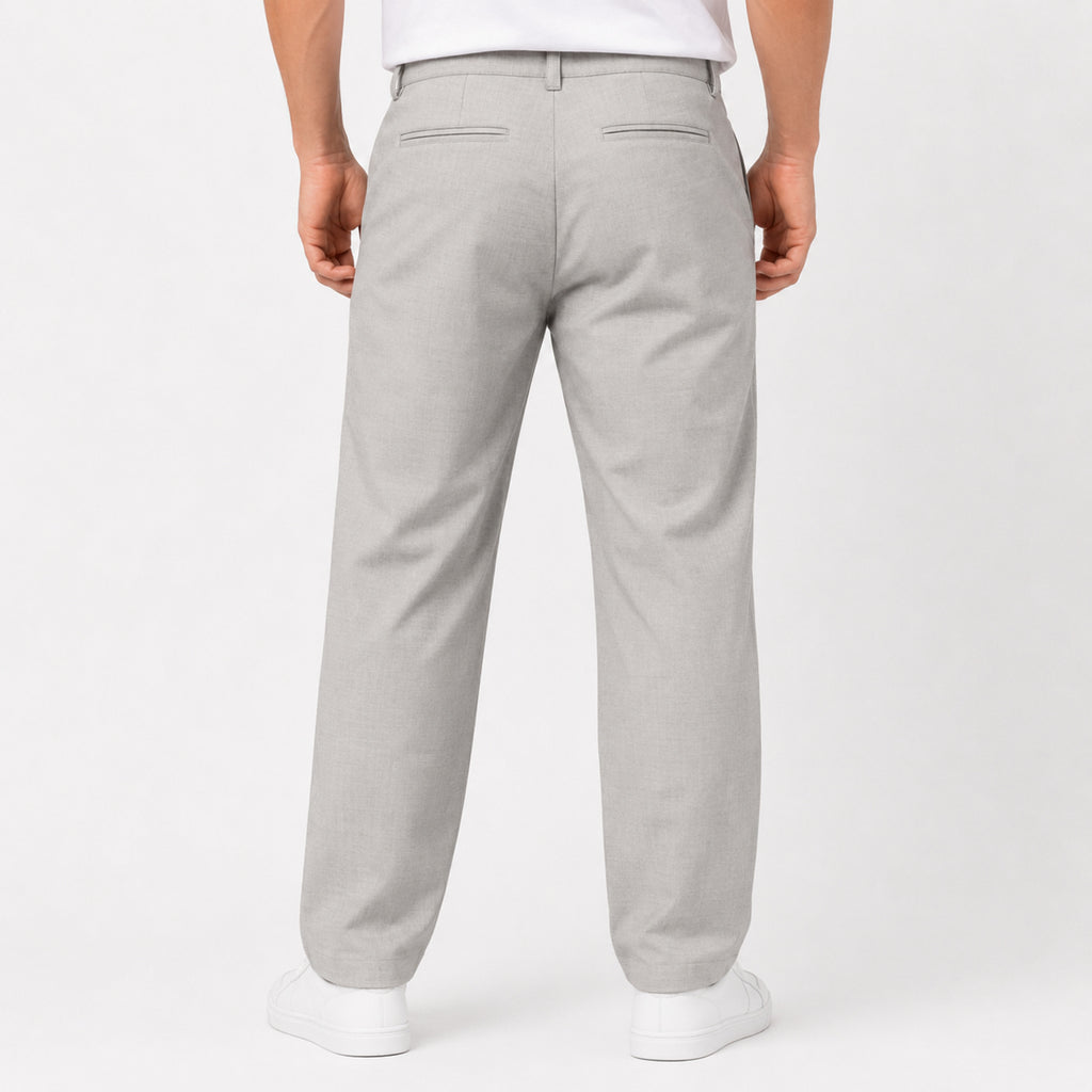 Men's Sandstone Beige Slim Fit Formal Trousers-2