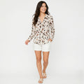 Ivory Abstract Print V-Neck Tunic Top-1